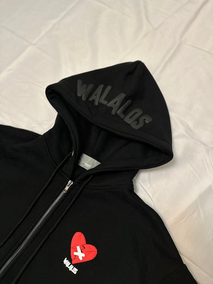 "HEARTS & CROSSES" Zip-Up Hoodie